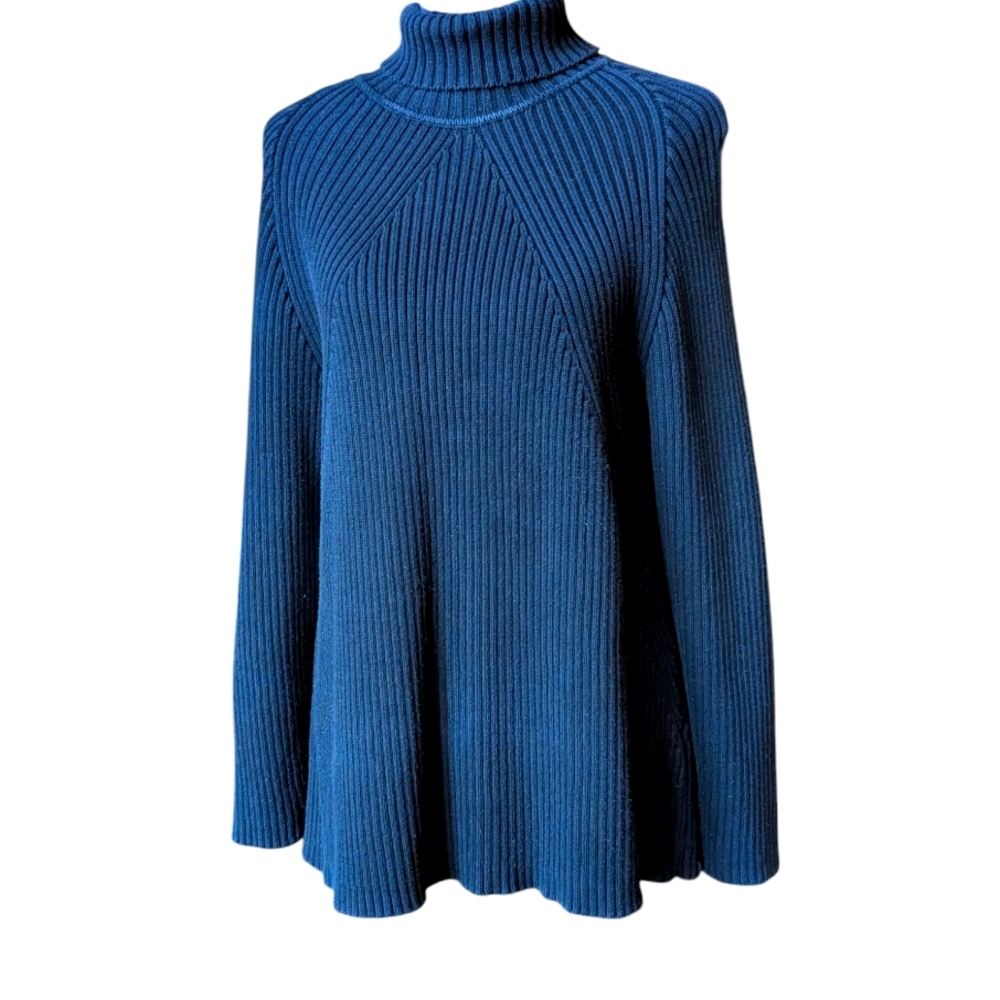 EUC Talbot's Black 100% Cotton Turtleneck Sweater - Picture 2 of 5